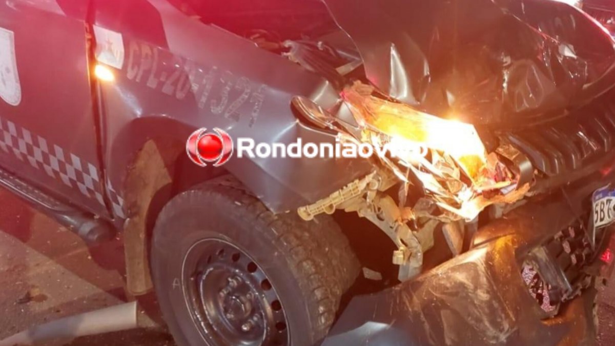 NA RAIMUNDO: Viatura da PM bate na lateral de S10 durante perseguição; motorista ingeriu bebida 