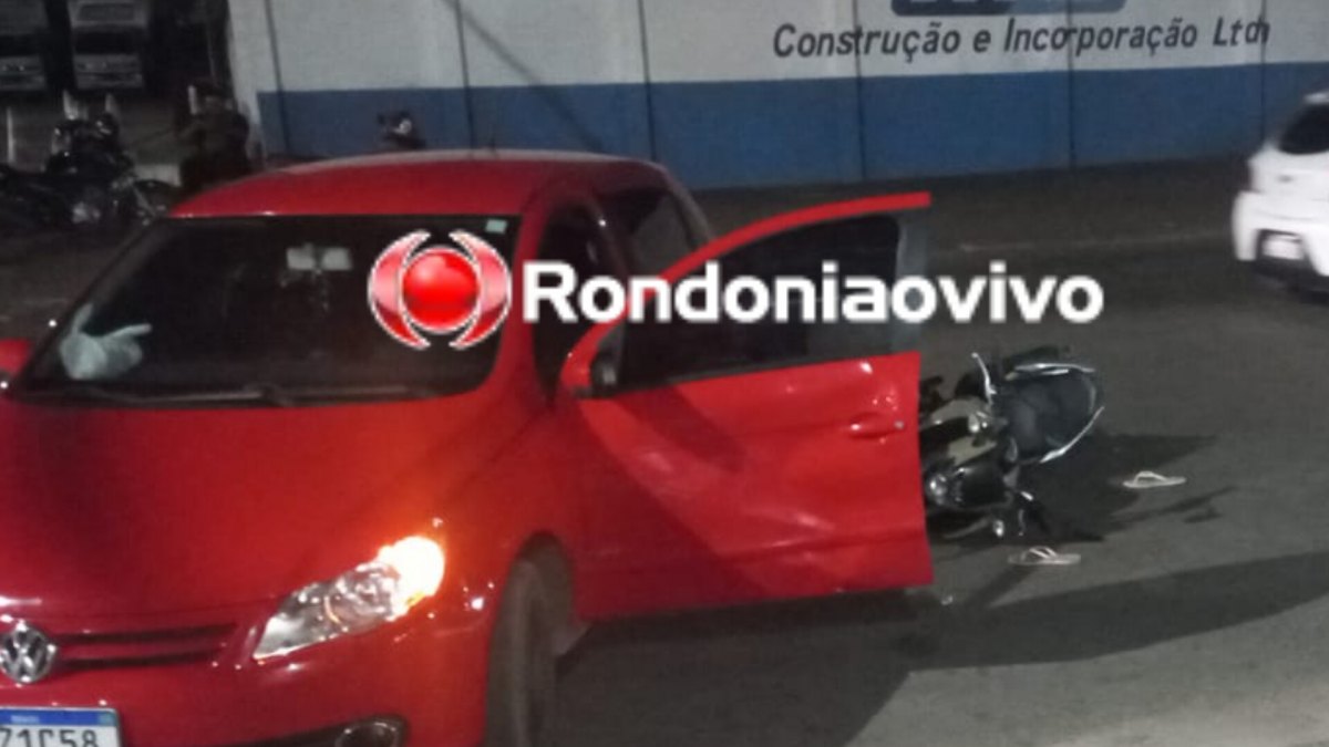 FRATURA NA PERNA: Casal em moto sofre acidente na Avenida Rio de Janeiro 