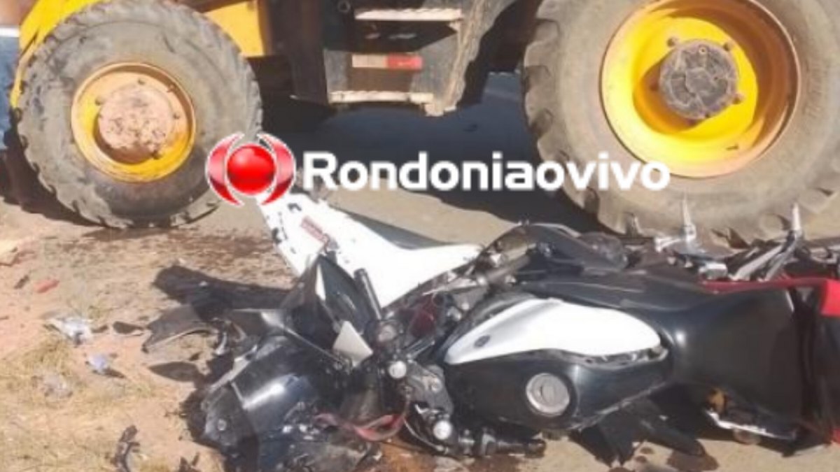 PRÓXIMO AO CEMITÉRIO: Colisão entre trator e moto deixa homem de 30 anos ferido 