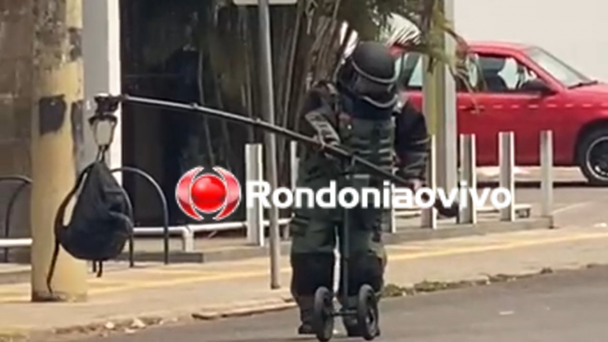 SUSPEITA DE EXPLOSIVO: Mochila encontrada em banco é detonada por Esquadrão Antibombas - VIDEO