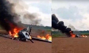 INCENDIADO: Vídeo mostra perseguição da FAB a avião irregular em MT