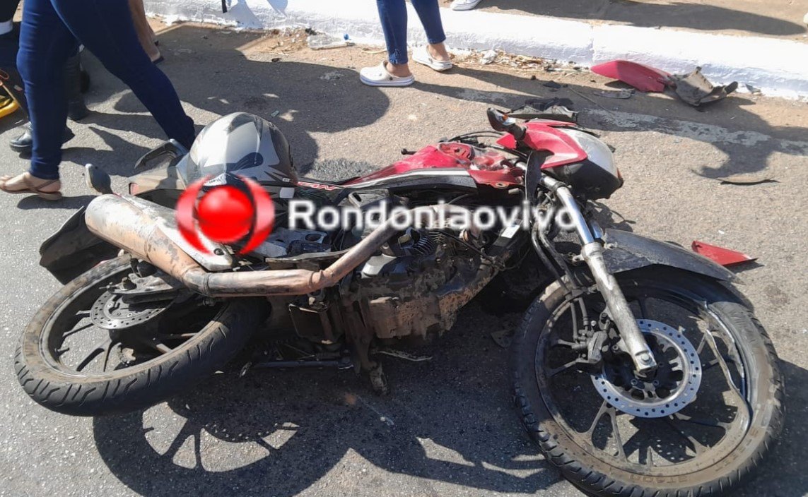FRATURA EXPOSTA: Motoboy se envolve em grave acidente na Jorge Teixeira