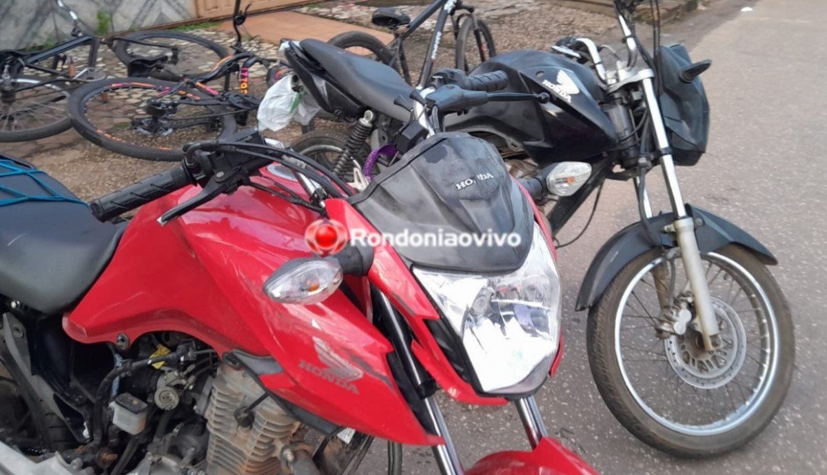 CRIMINOSOS FUGIRAM: Três motos roubadas e bicicletas são recuperadas pela PM após rastreamento 
