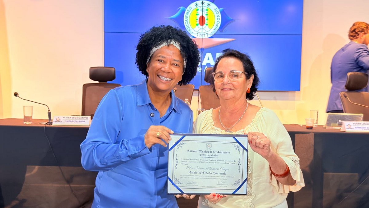 SÍLVIA CRISTINA: Deputada recebe o título de cidadã honorária de Ariquemes   
