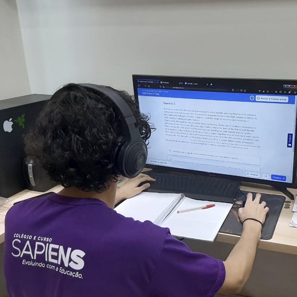 VIRTUAL: Simulados para o Enem continuam sendo realizados no Colégio e Curso Sapiens 
