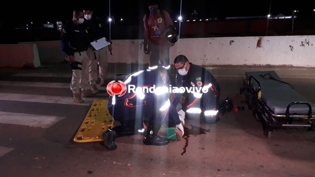 NA FAIXA: Pedestre sofre fratura exposta ao ser atropelado na BR-364