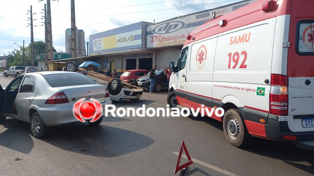 VÍDEO: Capotamento deixa motorista ferido na Avenida Nações Unidas