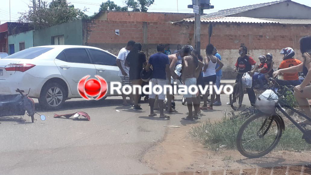 IMPRUDÊNCIA: Mulher fica lesionada após condutora de Corolla avançar preferencial