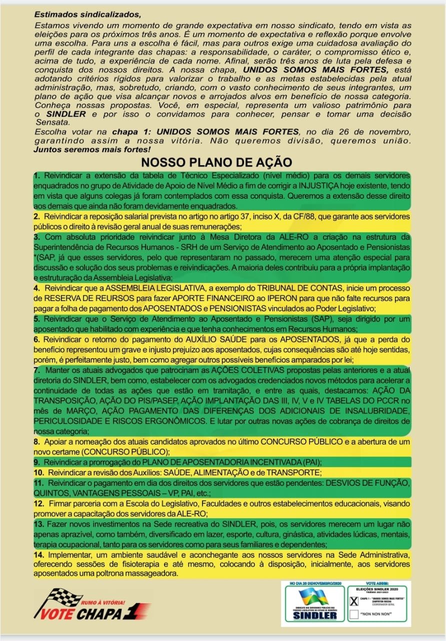 PRÓXIMO DIA 26: Sindler realizará eleição para decidir o novo Colegiado Diretor 
