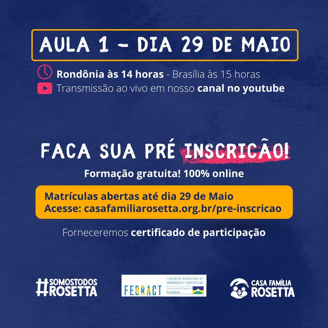 NA TELA: Casa Família Rosetta realiza ciclo de palestras 'Vidas que também importam'