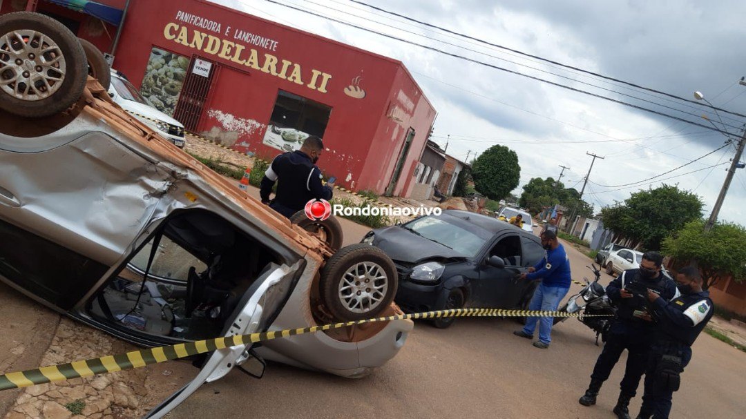 ACIDENTE GRAVE: Veja o momento em que carro capota após colisão envolvendo três veículos