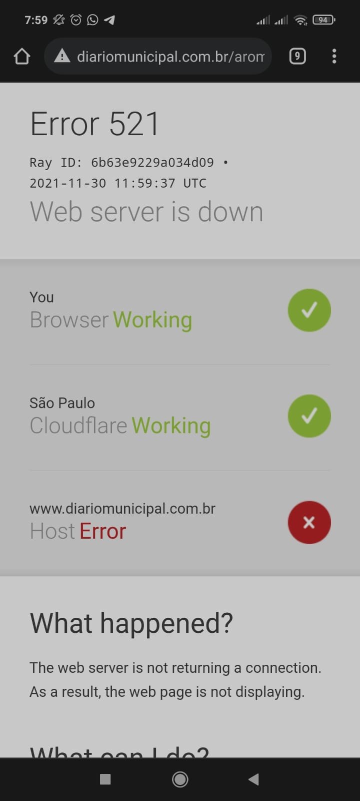 FORA DO AR: Site da AROM não permite acesso aos diários oficiais dos municípios de RO