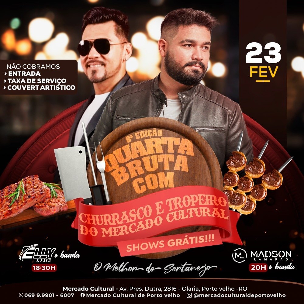 SHOWS & GASTRONOMIA: Shows grátis nesta quarta e o melhor do sertanejo no Mercado Cultural
