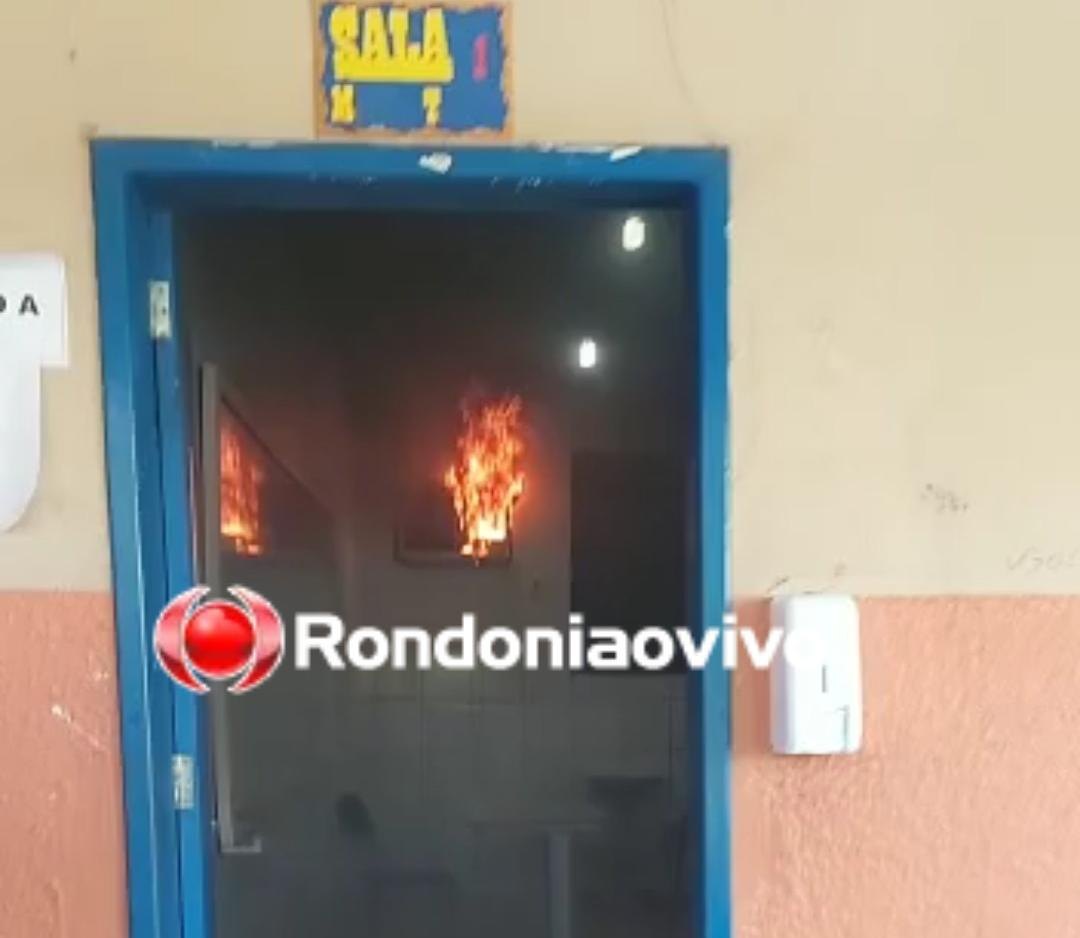 PANE ELÉTRICA: Incêndio em sala de aula causa pânico em escola no Centro de Porto Velho