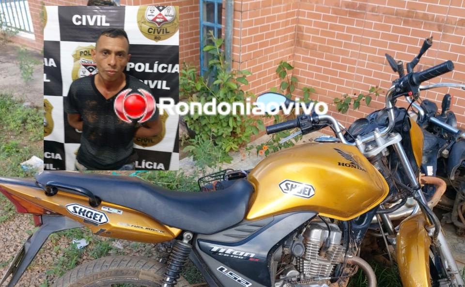 CAIU: Polícia Civil prende foragido do Acre com moto roubada em Porto Velho