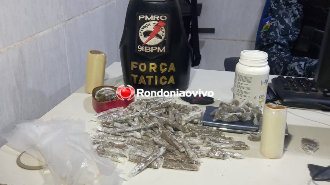 REINCIDENTE: Traficante é preso com mais de 100 porções de maconha skunk após tentar disfarçar