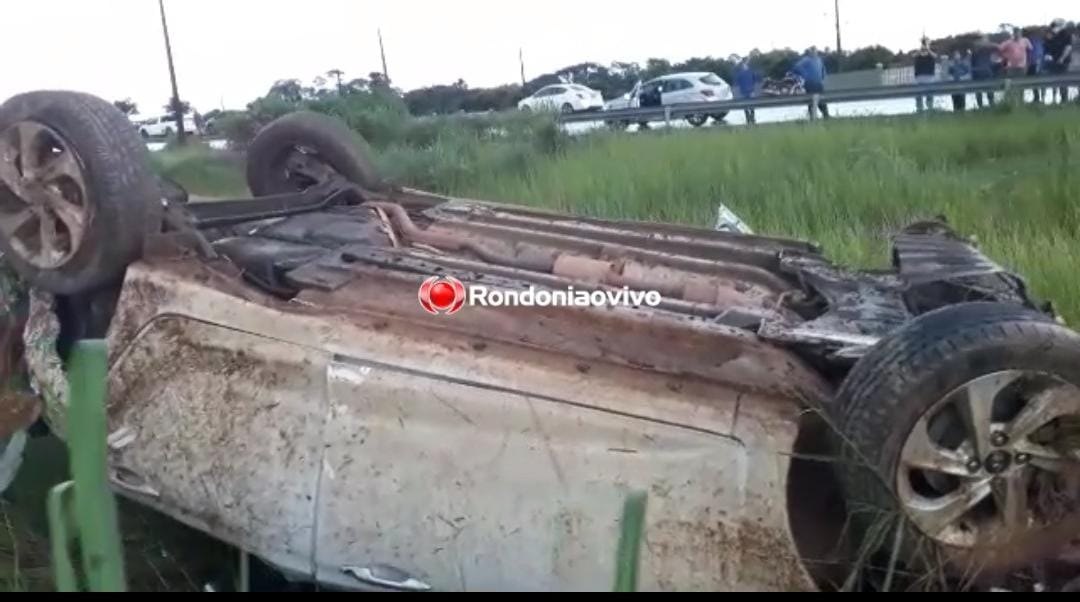 VÍDEO: Grave acidente com capotamento na BR-364 próximo da Unir