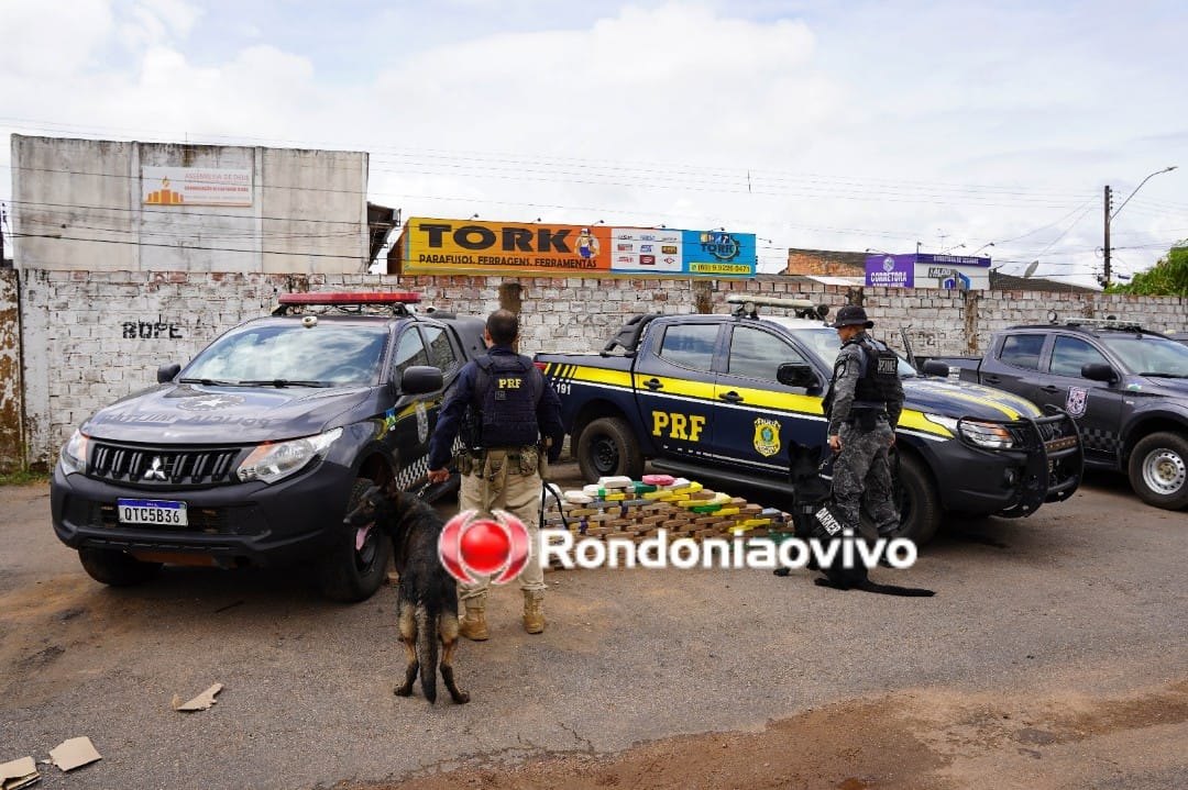 URGENTE: PM e PRF apreendem caminhão com mais de 100 quilos de drogas