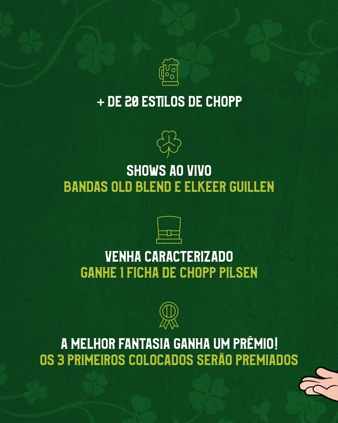 COMEMORAÇÃO: No próximo dia 18/03 acontecerá um Mega evento St Patricks Day Louvada
