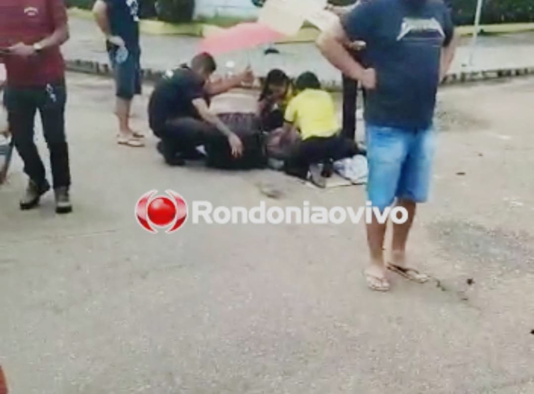 VÍDEO: Grave acidente é registrado entre CB500 e caminhonete no Centro 