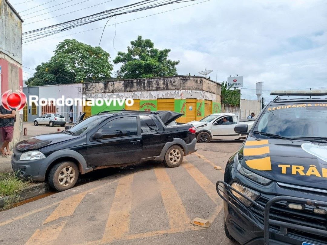 INVADIU: Duas pessoas ficam lesionadas após colisão entre veículos na região Central 