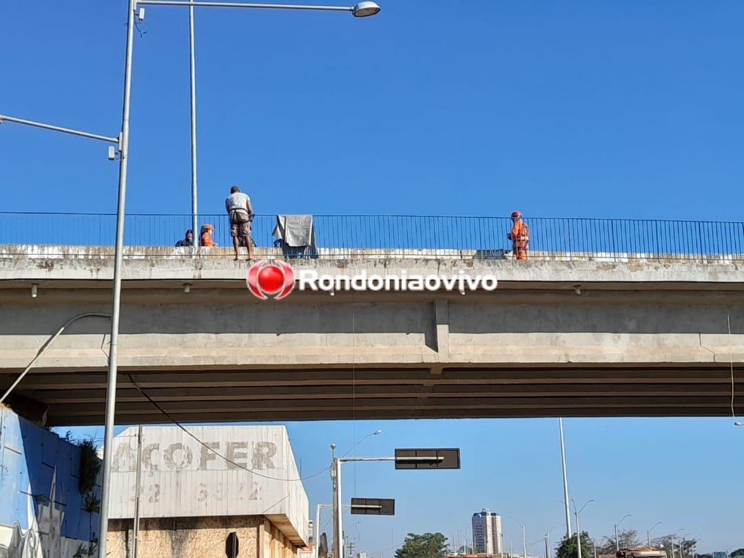 NEGOCIAÇÃO: Forças de Segurança fazem simulado de resgate em passarela na BR-364
