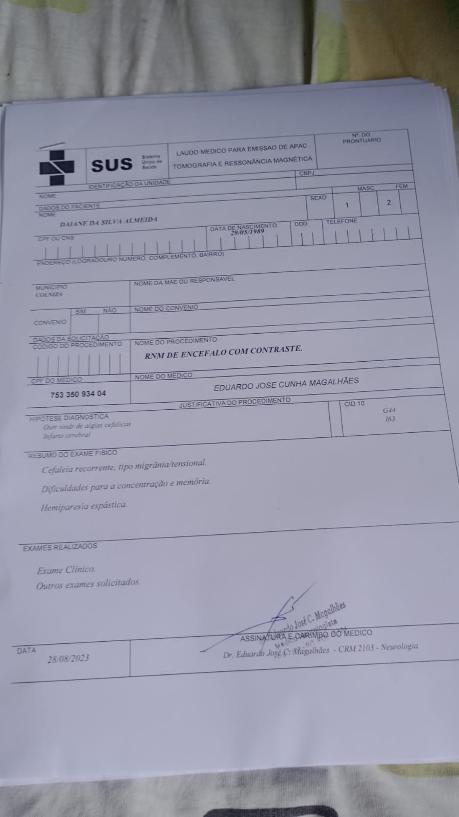 PODE AJUDAR? Mulher de 34 anos sofre AVC e precisa de apoio para fazer exames