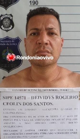 POLÍCIA PENAL: GAPE prende foragido acusado de roubo em Porto Velho 