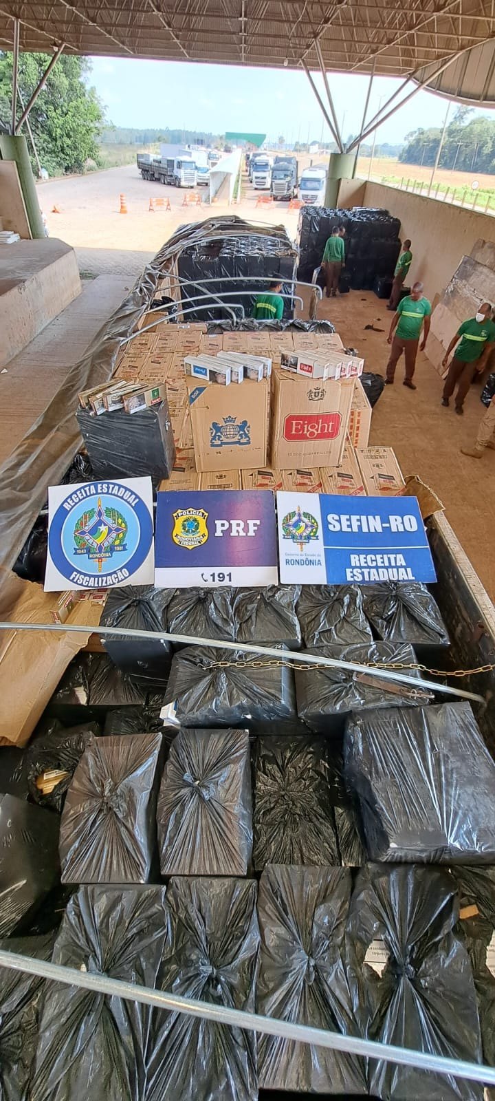 HISTÓRICO: Maior carga de cigarros contrabandeados em RO é apreendida em Vilhena