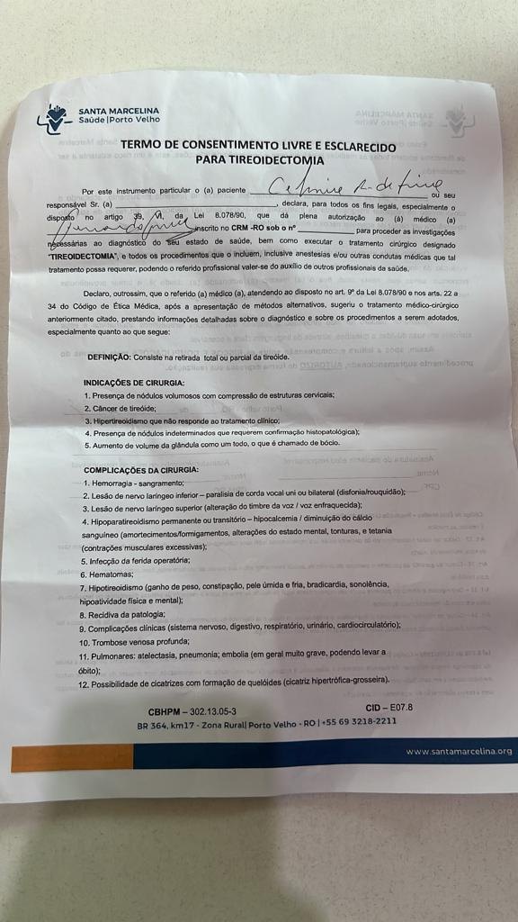 SOLIDARIEDADE: Mulher precisa urgentemente de cirurgia de tiroide em Porto Velho