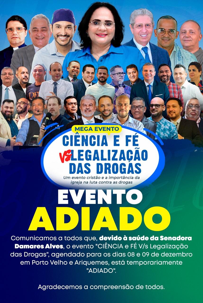 IMPREVISTO: Mega evento com a Senadora Damares e Fernando Máximo é adiado