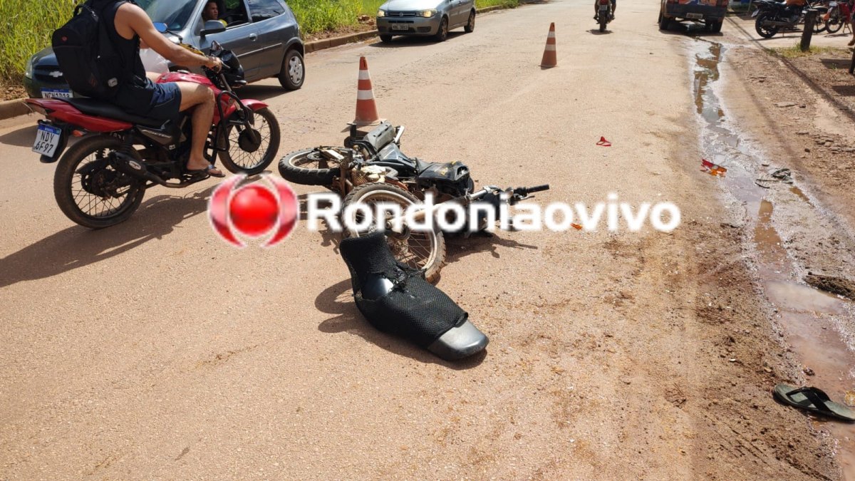 NA CALAMA: Vídeo mostra ladrão de moto sofrendo grave acidente após roubo