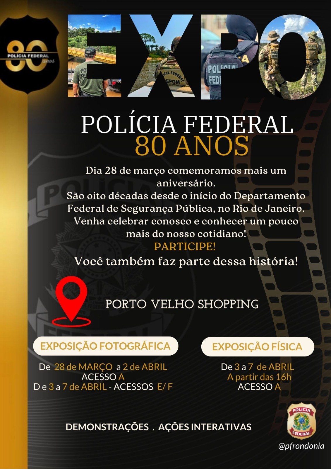 COMEMORAÇÃO: PF celebra seus 80 anos com diversas atividades na Capital