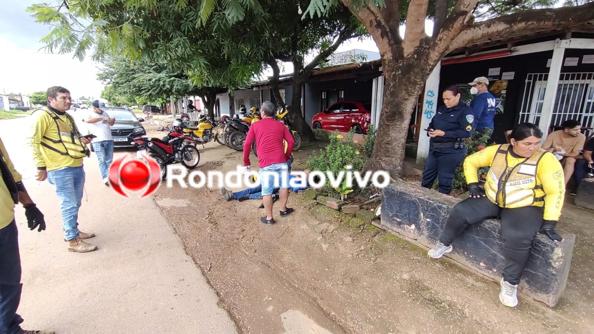 VÍDEO: Mototaxista sofre fratura exposta em grave acidente na Alexandre Guimarães