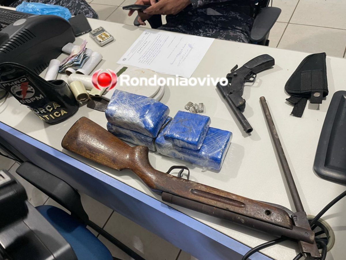 FLAGRANTE: Três são presos com armas, drogas e roçadeira de trabalhador que foi torturado