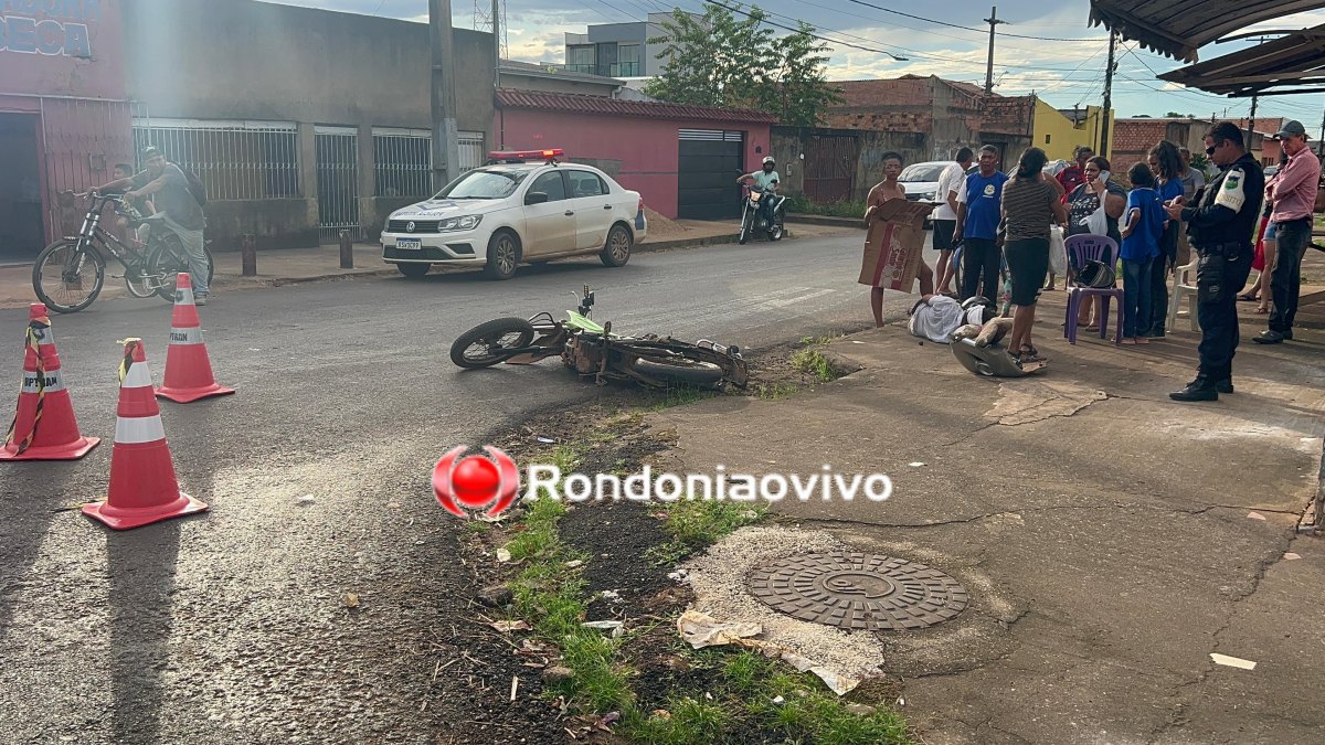 JOGADO NA CALÇADA: Condutora de Hilux avança cruzamento e causa grave acidente com motociclista
