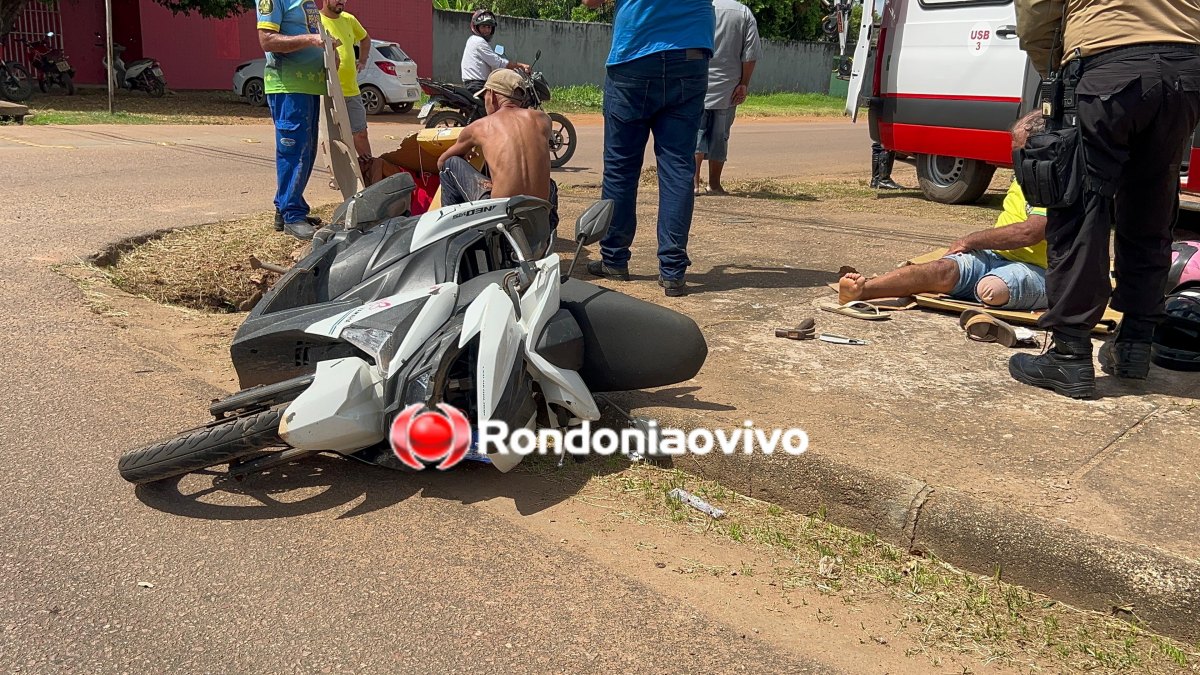 ATROPELADOS: Deficiente e passageiro ficam gravemente feridos em acidente de moto com carreta