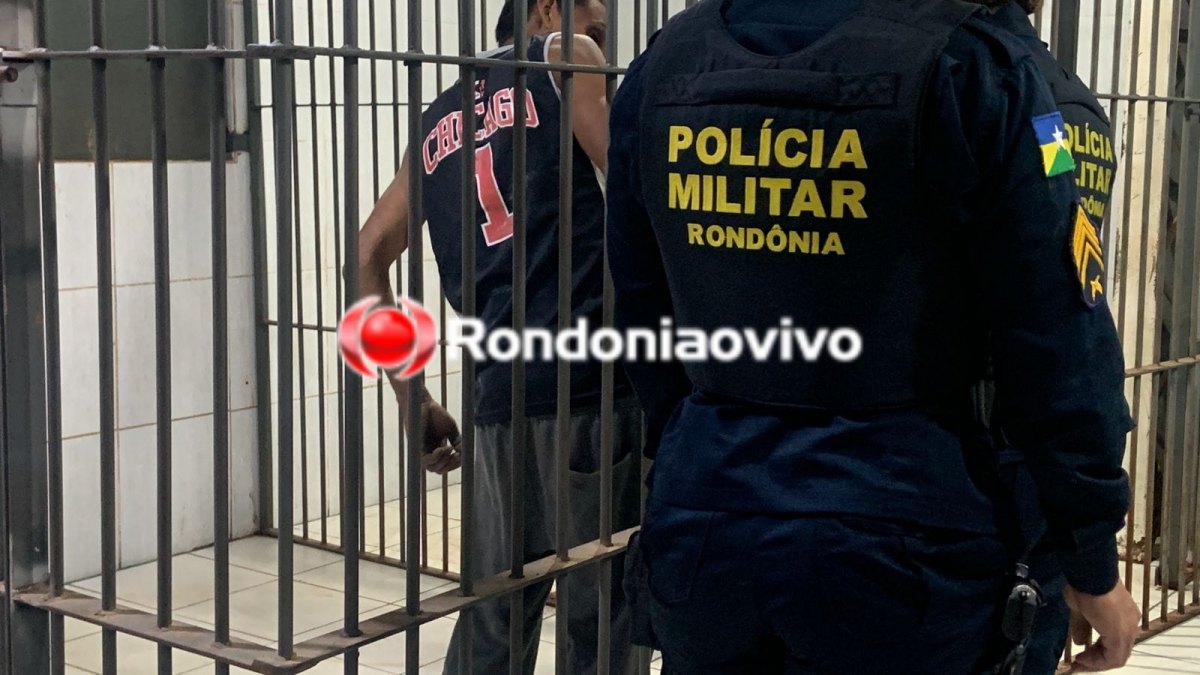 NO TELHADO: PM flagra ladrão fazendo arrastão em loja de materiais para construção