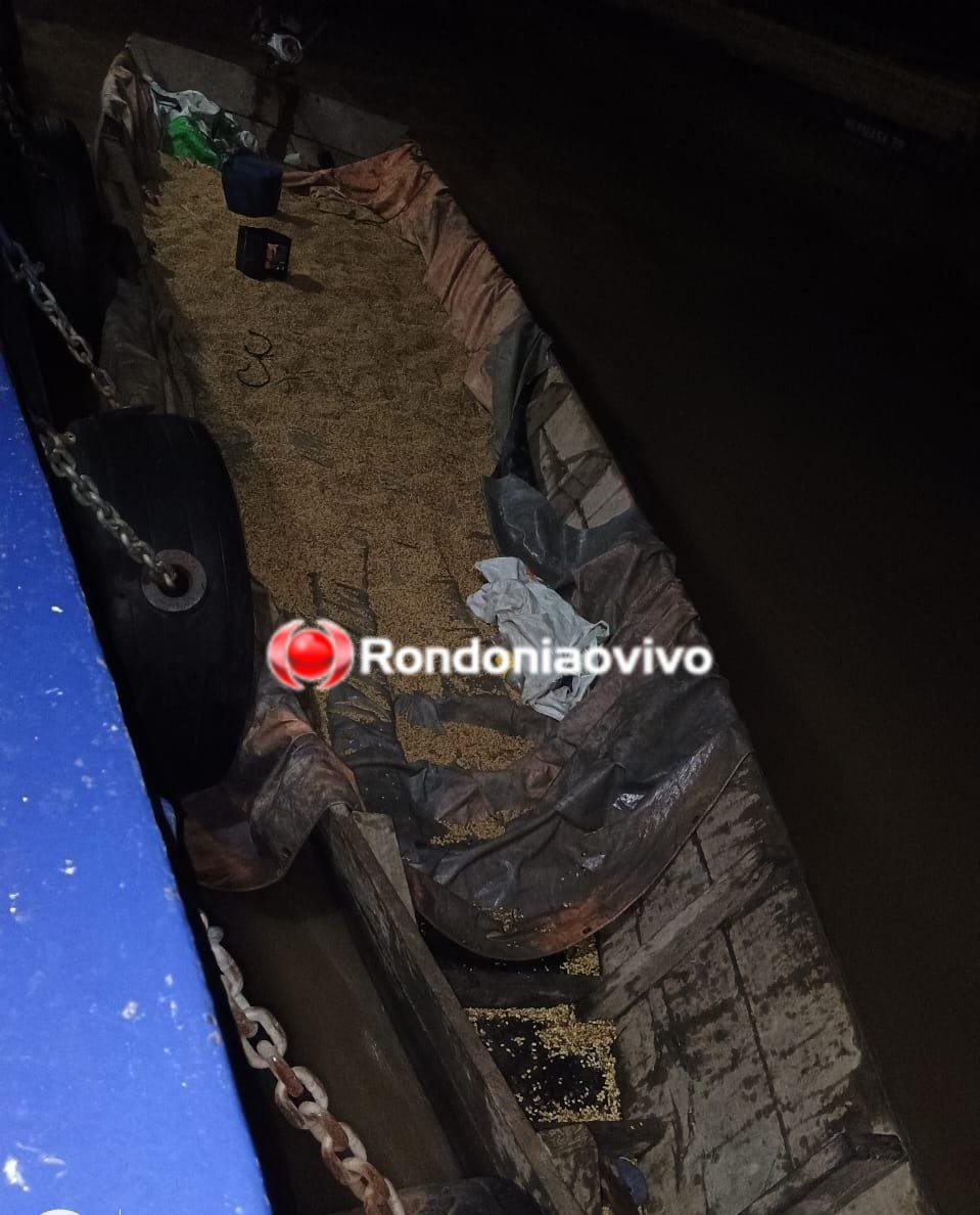 RIO MADEIRA: Acusado de furto de sacas de soja em embarcação é preso pela PM