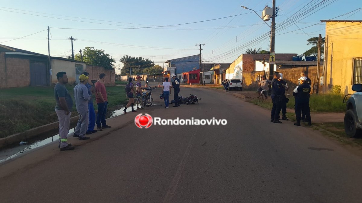 DE FRENTE: Mulher com sinais de embriaguez fica em estado grave em colisão entre motos 
