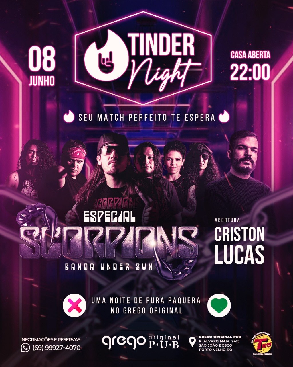 TINDER NIGHT: Confira a agenda dessa semana do Grego Original