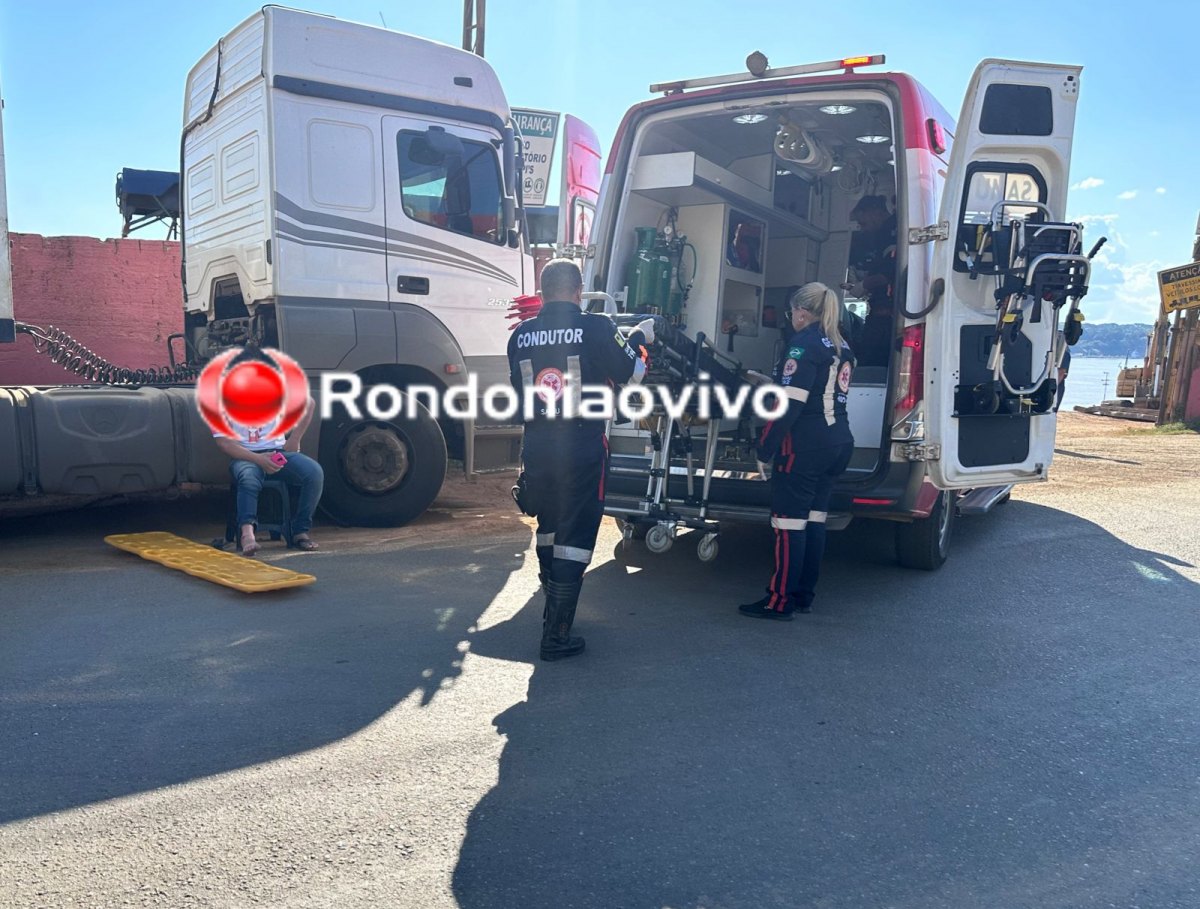 FRATUROU: Motociclista desvia de ônibus e bate violentamente em empilhadeira