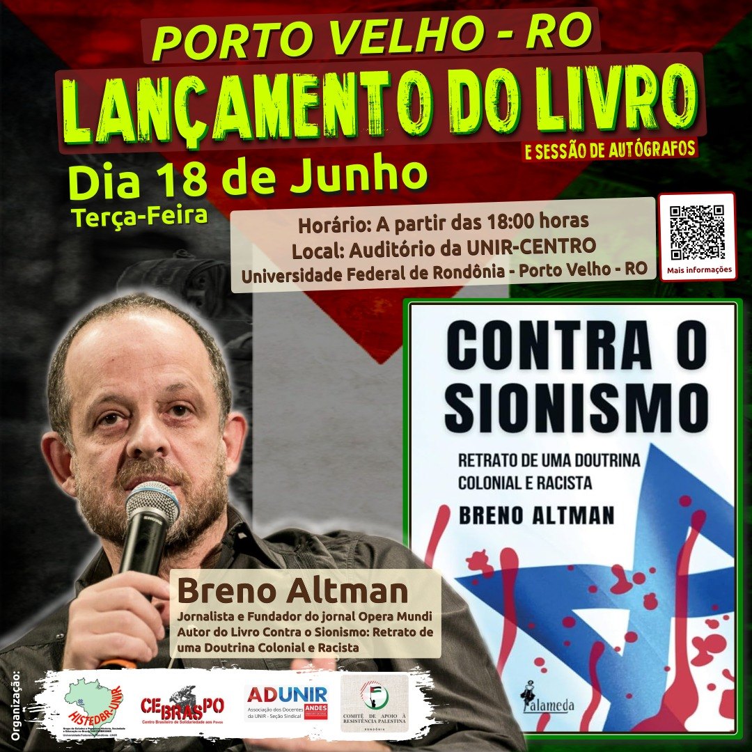 APARTHEID: UNIR realiza hoje (18) evento contra o genocídio de palestinos  