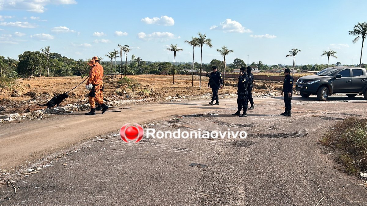 VÍDEO: PM e Bombeiros com cadela farejadora fazem buscas por corpo em condomínio