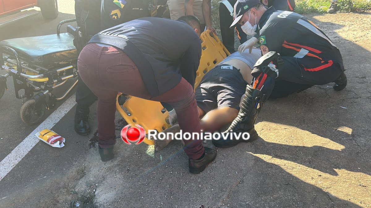 VÍDEO: Motociclista tem perna dilacerada em gravíssimo acidente