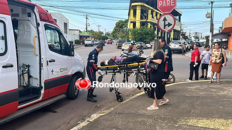 NA CALAMA: Mulher em moto sofre vários ferimentos após condutor de Uno cruzar preferencial