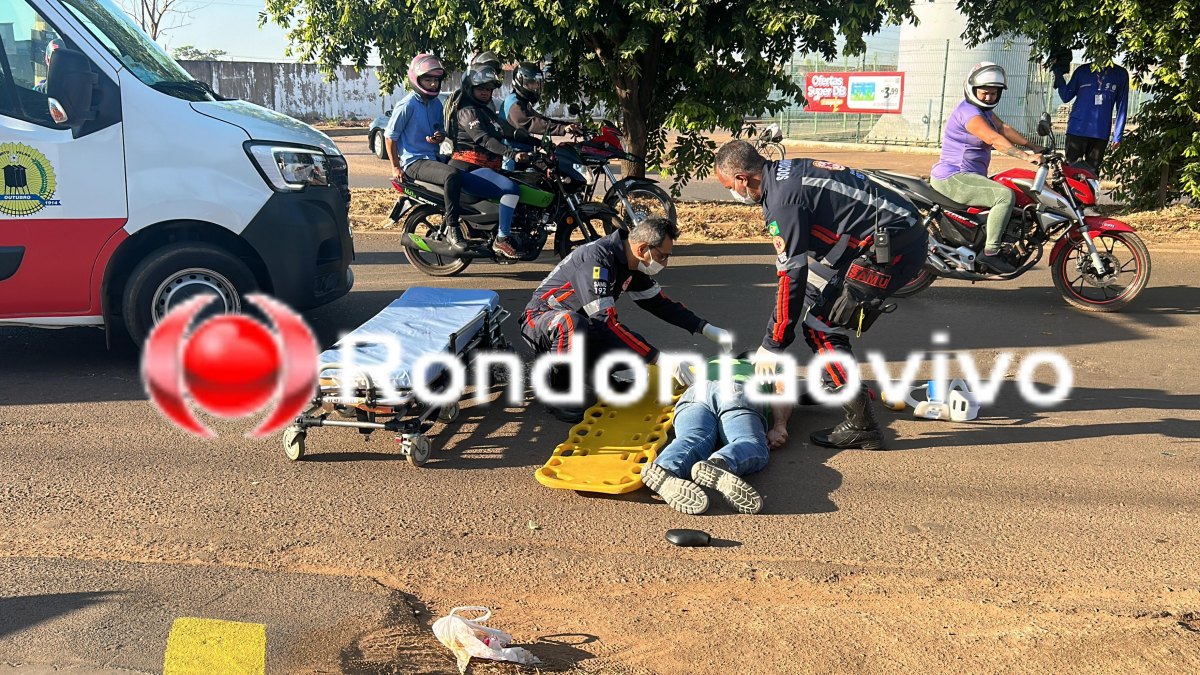 VÍDEO: Passageiro de moto aplicativo fica ferido após colisão em frente ao DB