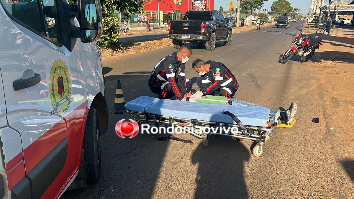 VÍDEO: Passageiro de moto aplicativo fica ferido após colisão em frente ao DB
