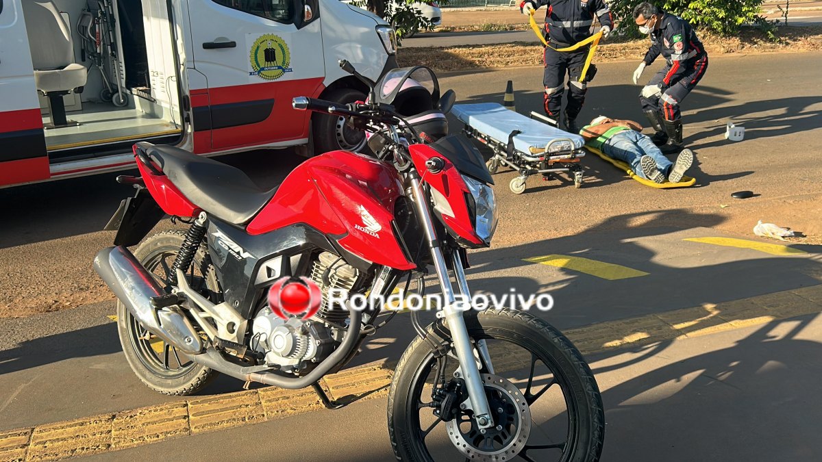 VÍDEO: Passageiro de moto aplicativo fica ferido após colisão em frente ao DB