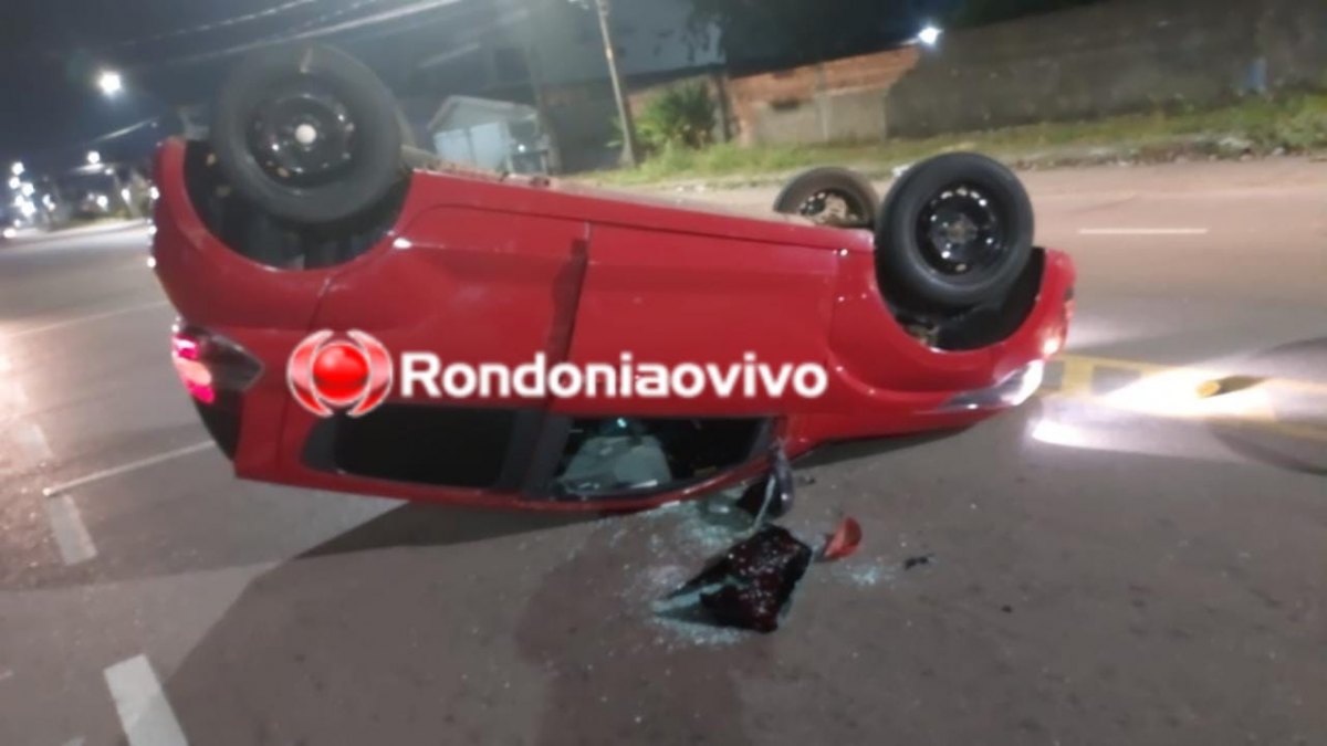 'ABANDONADO': Carro é encontrado capotado na Avenida Abunã 